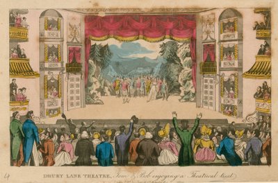 Drury Lane Theatre, London von Isaac, Robert and George Cruikshank